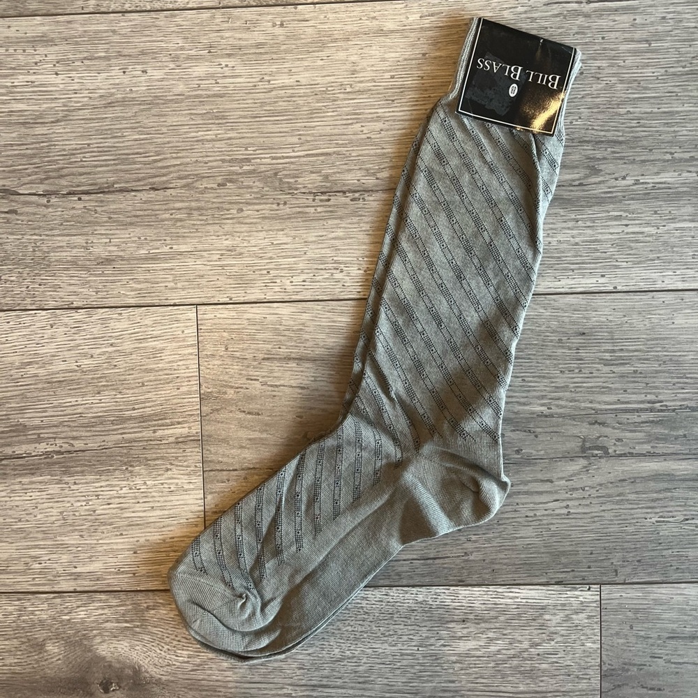 Bill Blass Men’s Vintage Printed Dress Sock Taupe One Size Cotton Nylon